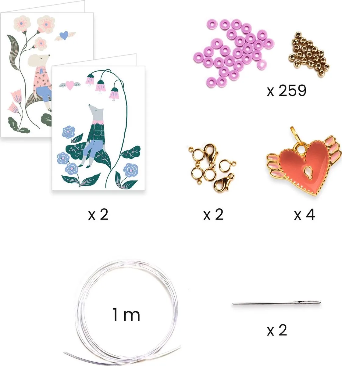 kralen & sieraden Heart Heishi - creatief speelgoed set. by Djeco in Multicolour – product photo