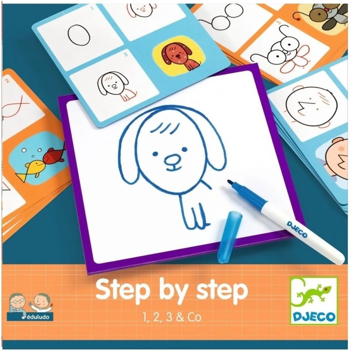 leren tekenen stap voor stap 1,2,3 & Co van Djeco in Meerkleurig – productfoto