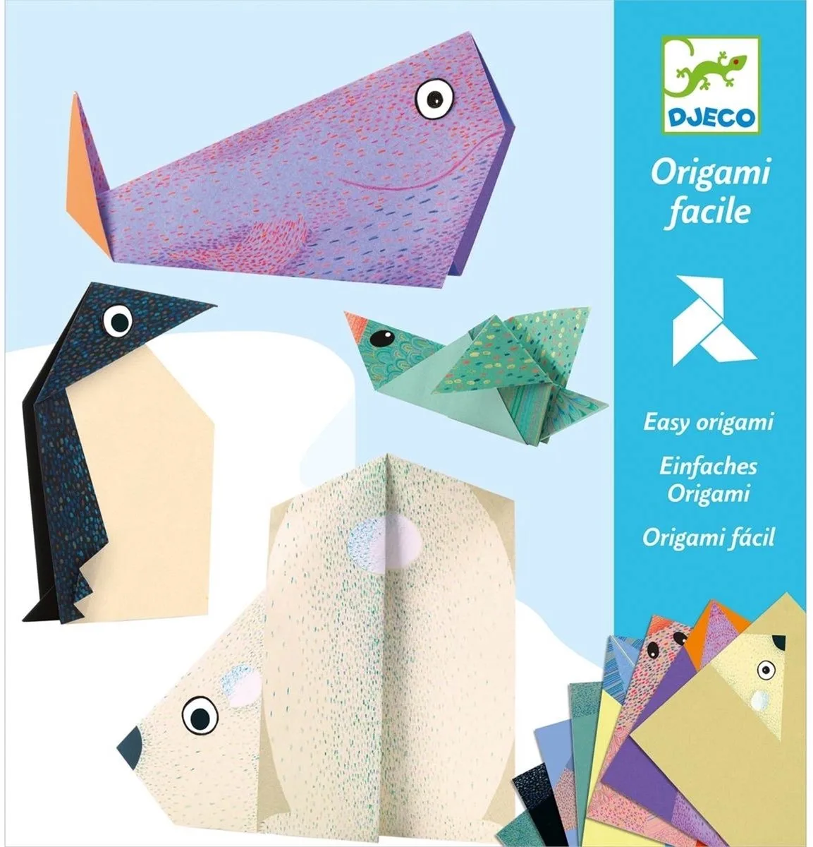 origami Polar dieren knutselset FSC MIX papier. fra Djeco i Flerfarvet – produktbillede