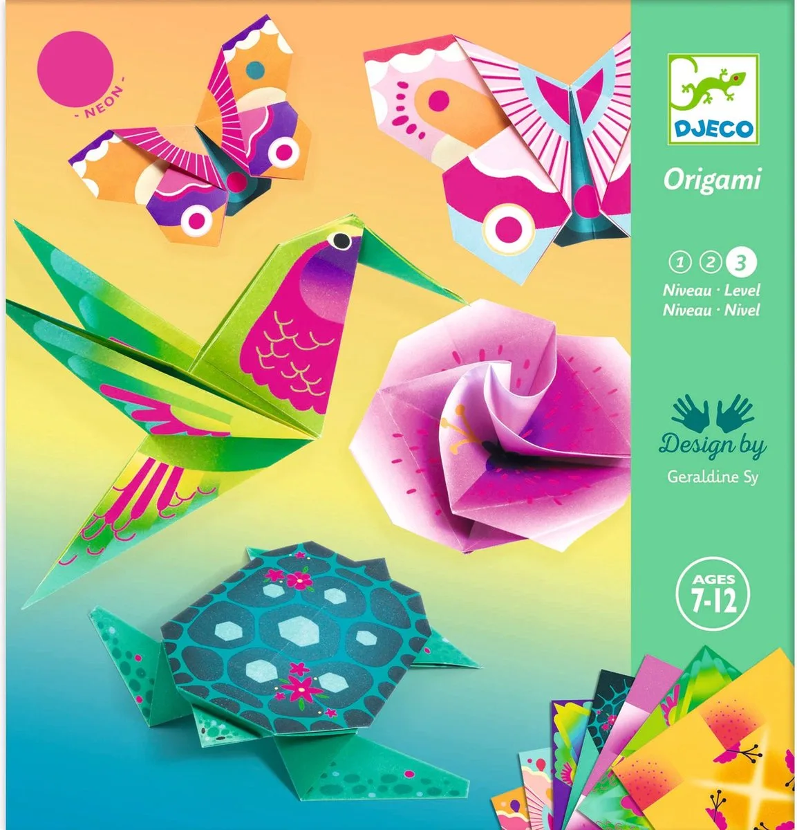 Origami Tropische Dieren - Knutselset - vanaf 7 jaar van Djeco in Meerkleurig – productfoto