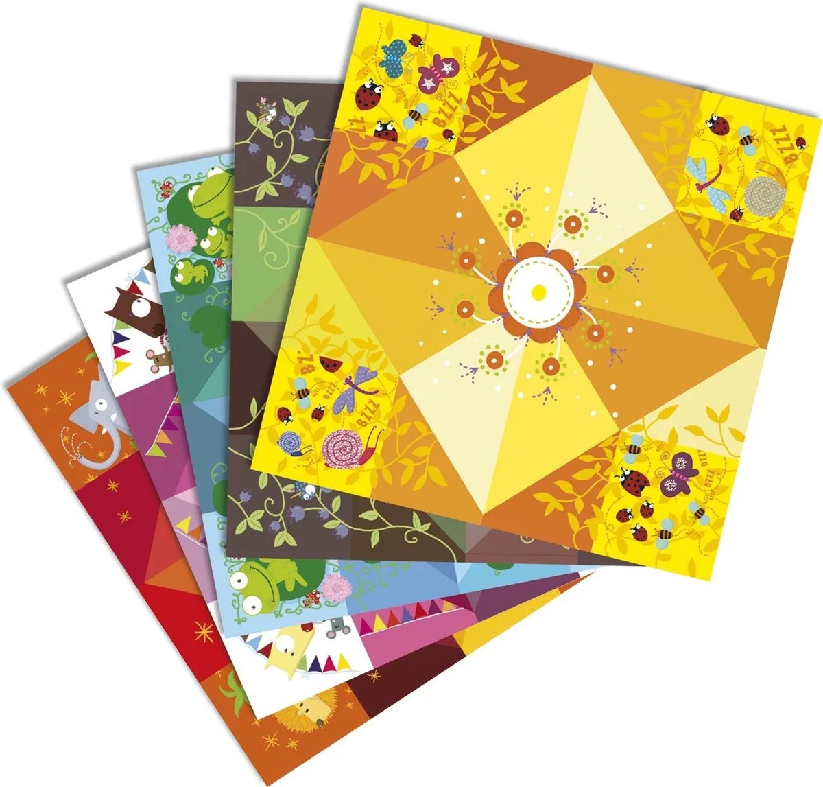 origami vouwspel - dieren - FSC papier - knutselset. fra Djeco i Flerfarvet – produktbillede