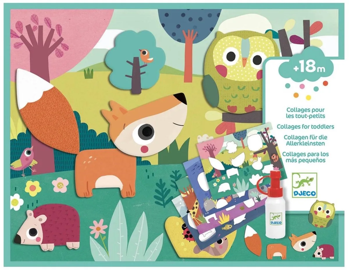 plakken collage set My First Collages FSC karton peuters. by Djeco in Kleurrijk – product photo
