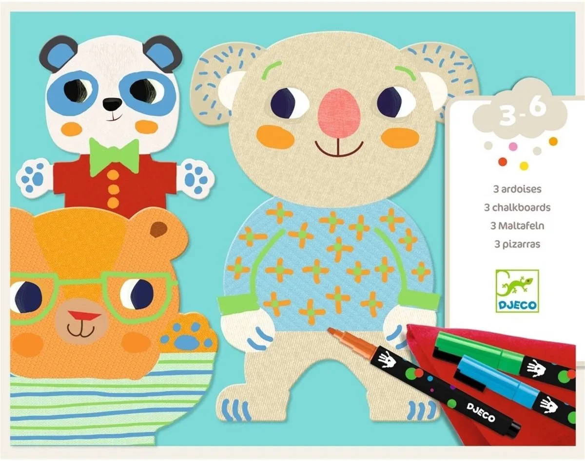 Schattige dieren - 3 tekenborden by Djeco in Multicolour – product photo