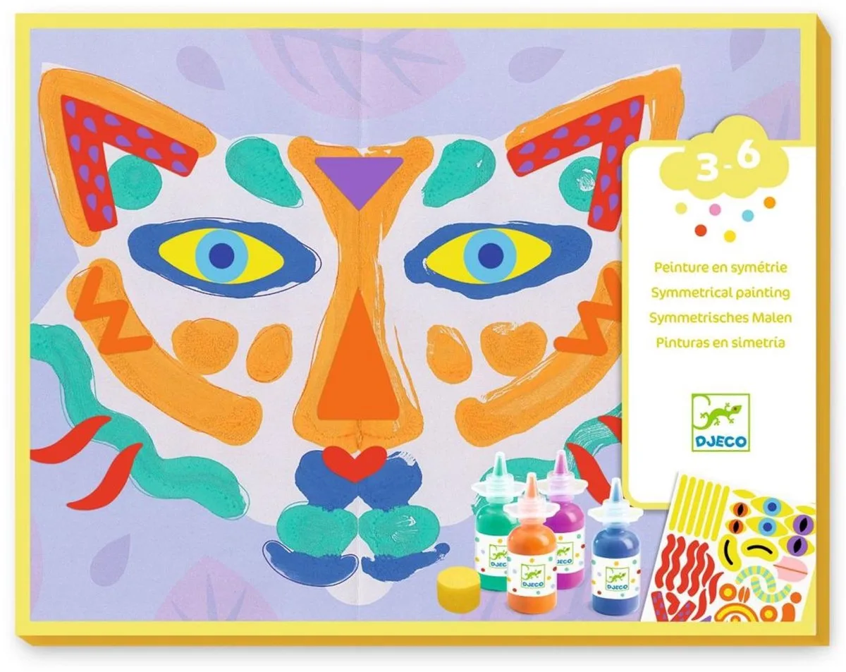 schilderen knutselpakket symmetrie - creatieve verfset voor kinderen. fra Djeco i Flerfarvet – produktbillede