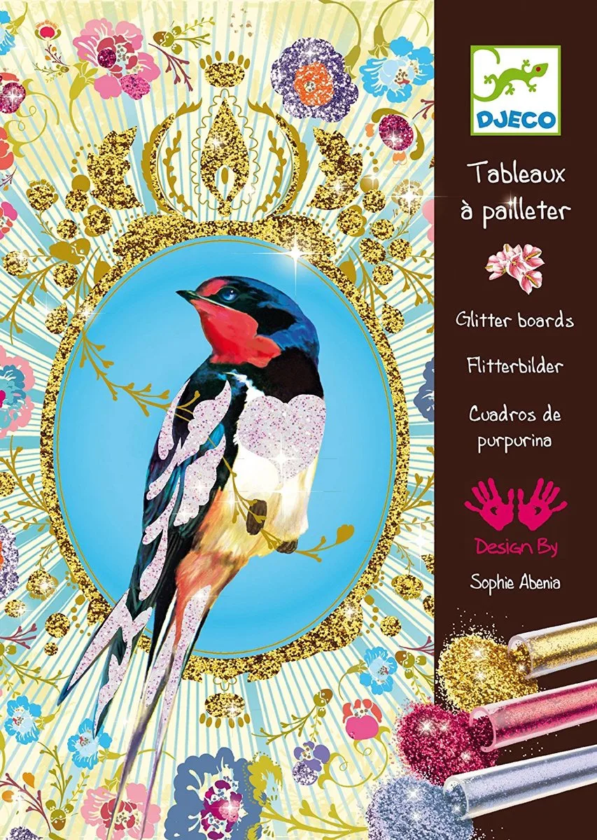schilderijen glitters Glitter birds från Djeco i Flerfärgad – produktbild
