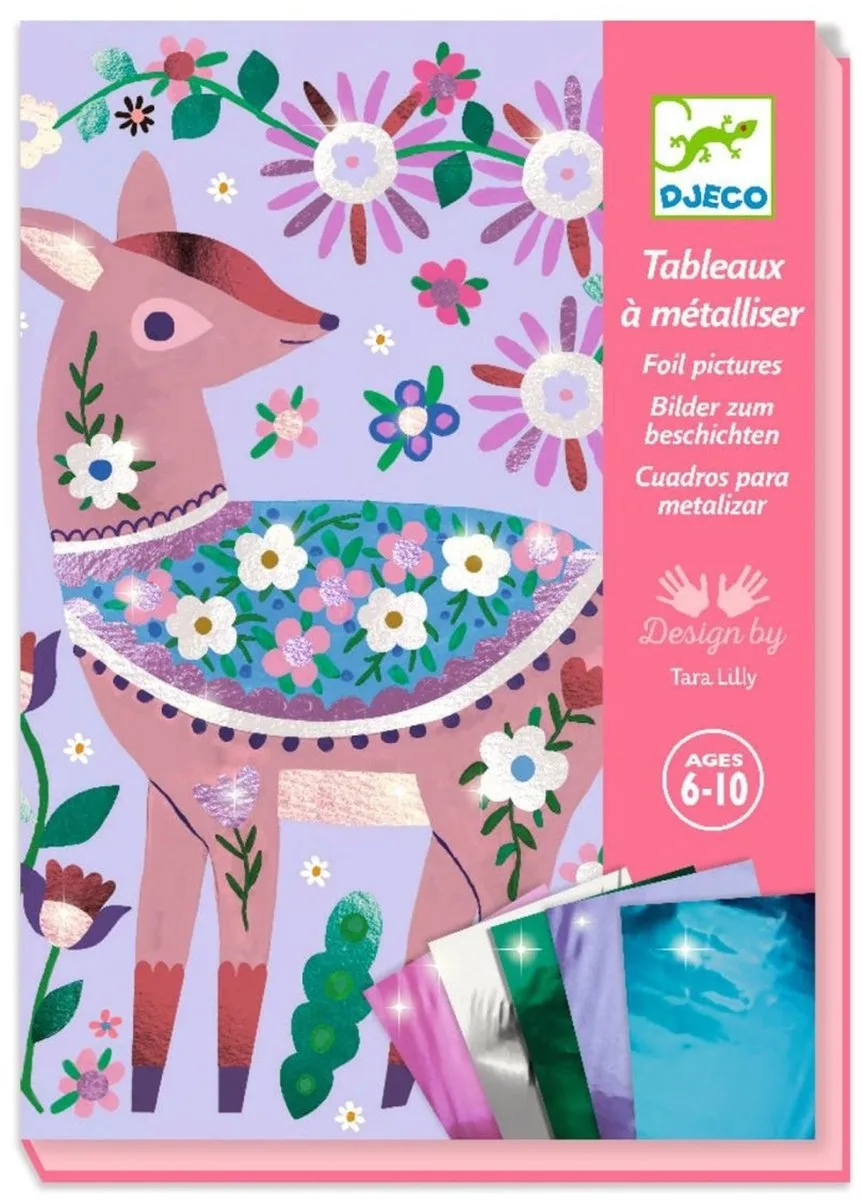 schilderijen metallic Pretty wood knutselset dieren. von Djeco in Mehrfarbig – Produktfoto