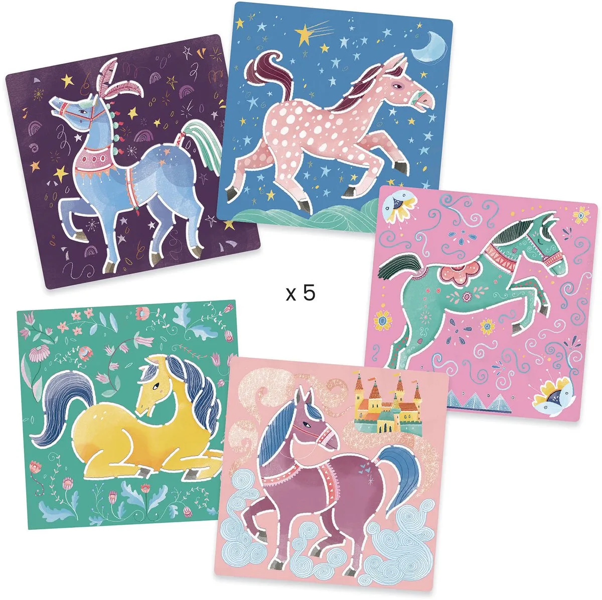 Sjablonen Paarden - Design by - 4 tot 7 jaar de Djeco – photo du produit
