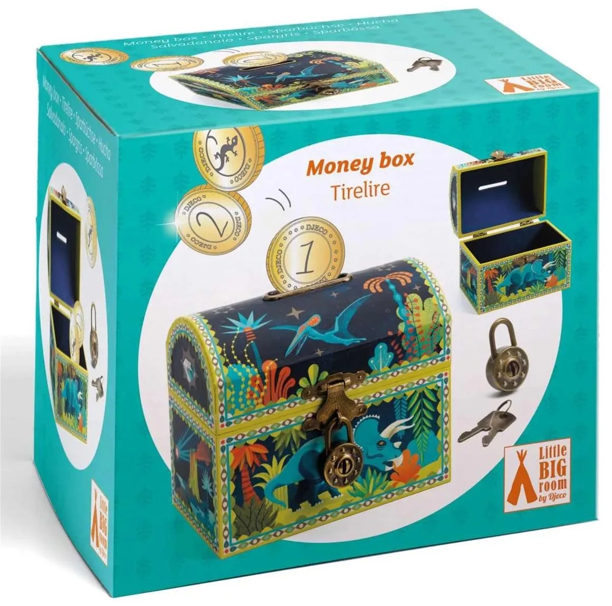 Spaarpot Dinosaurus by Djeco in Multicolour – product photo
