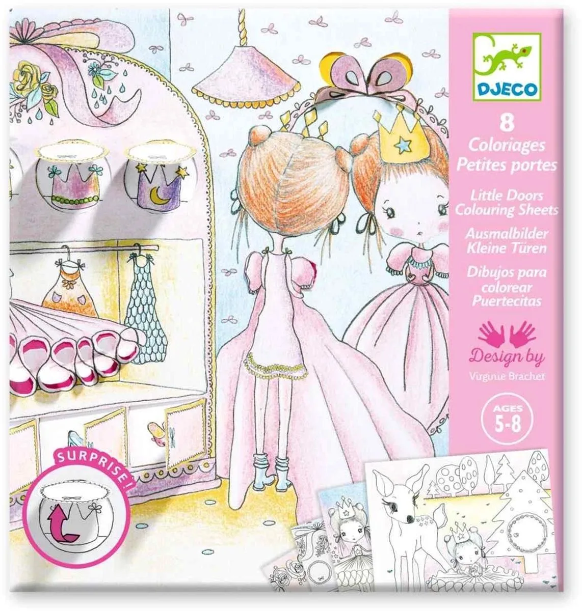 speelgoed Les petites portes de Pupi - FSC MIX - fantasie. van Djeco in Meerkleurig – productfoto