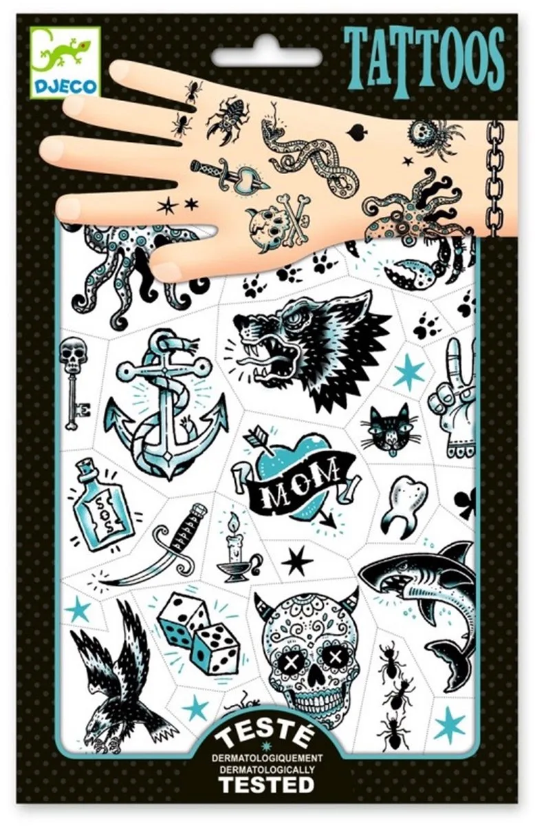 Tatoeages: Donkere kant de Djeco en Noir et bleu – photo du produit
