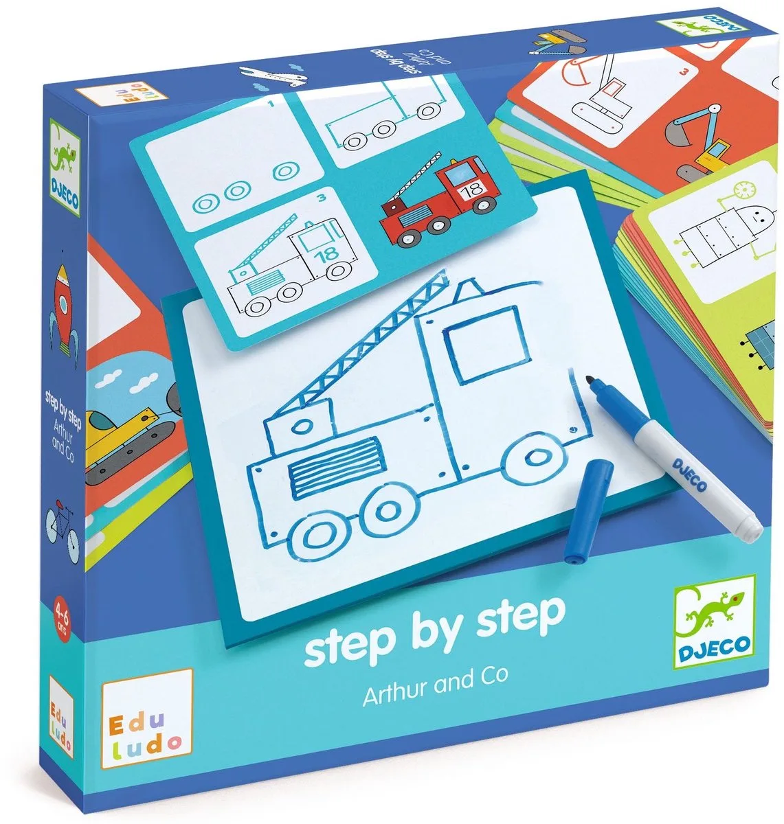 Tekenset Step by Step Arthur & Co - 4+ van Djeco in Meerkleurig – productfoto