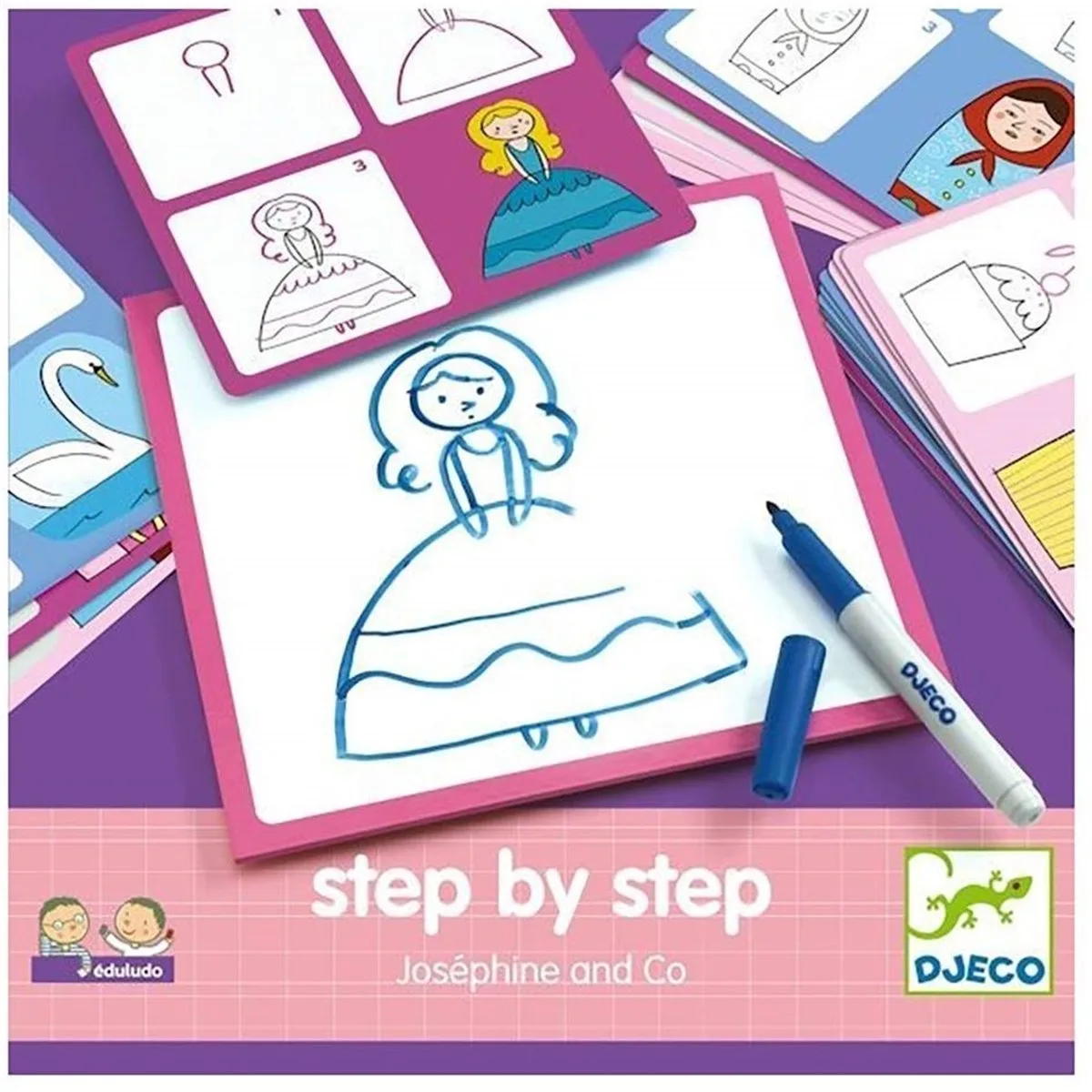 Tekenset - Step by Step Josephine & Co de Djeco en Multicolore – photo du produit
