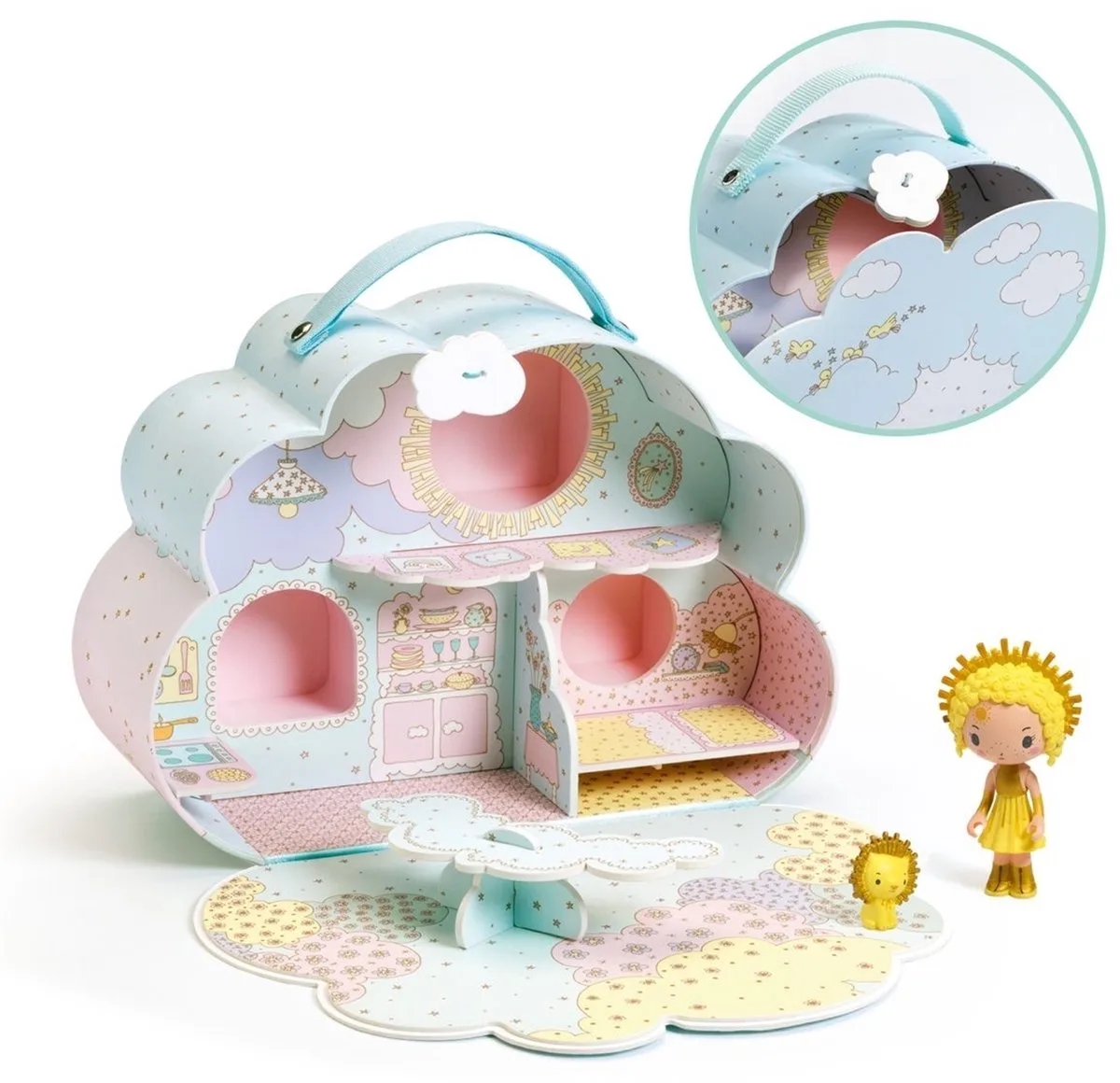 Tinyly draagbaar poppenhuisje Sunny fra Djeco i Flerfarvet – produktbillede