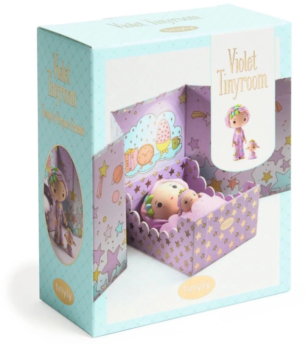 tinyly Violet tinyroom miniatuur slaapkamer speelgoed. fra Djeco i Flerfarvet – produktbillede