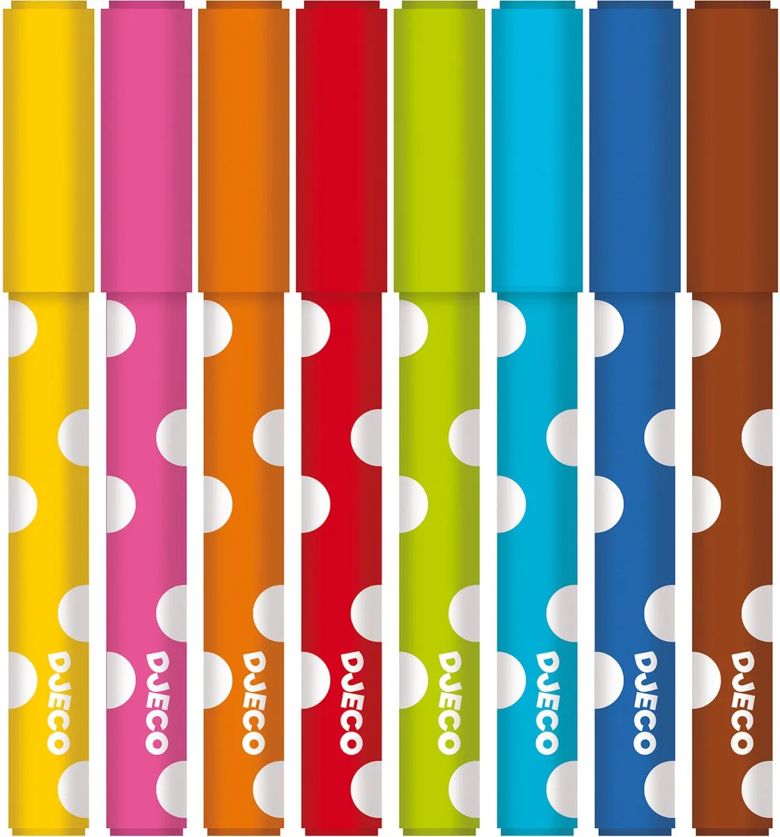 Uitwasbare Viltstiften - Set van 8 Pastels voor kinderen vanaf 3 jaar by Djeco in Multicolour – product photo