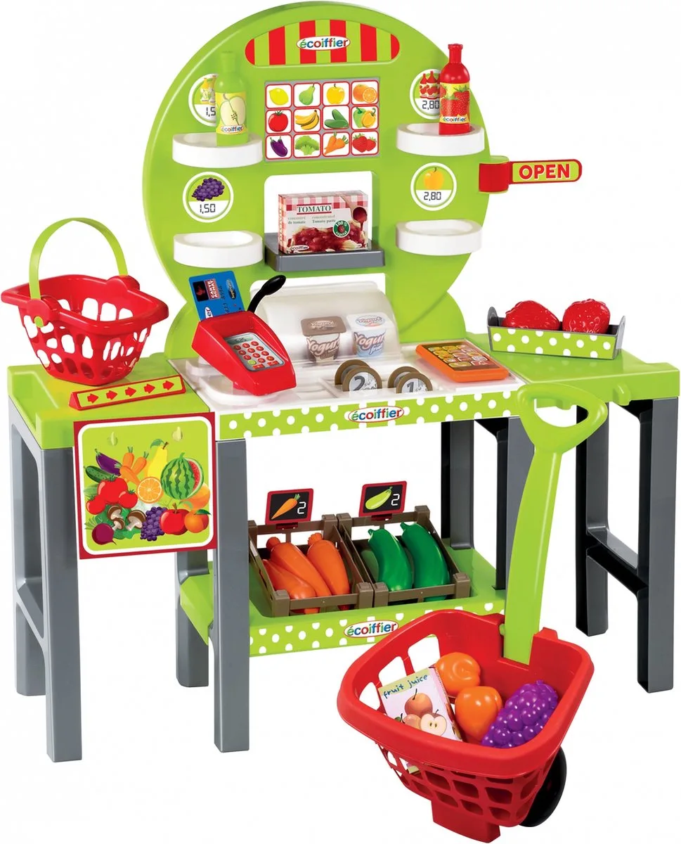 écoiffier 100% Chef: Groentewinkel 64 X 26 X 70 Cm från Écoiffier i Flerfärgad – produktbild