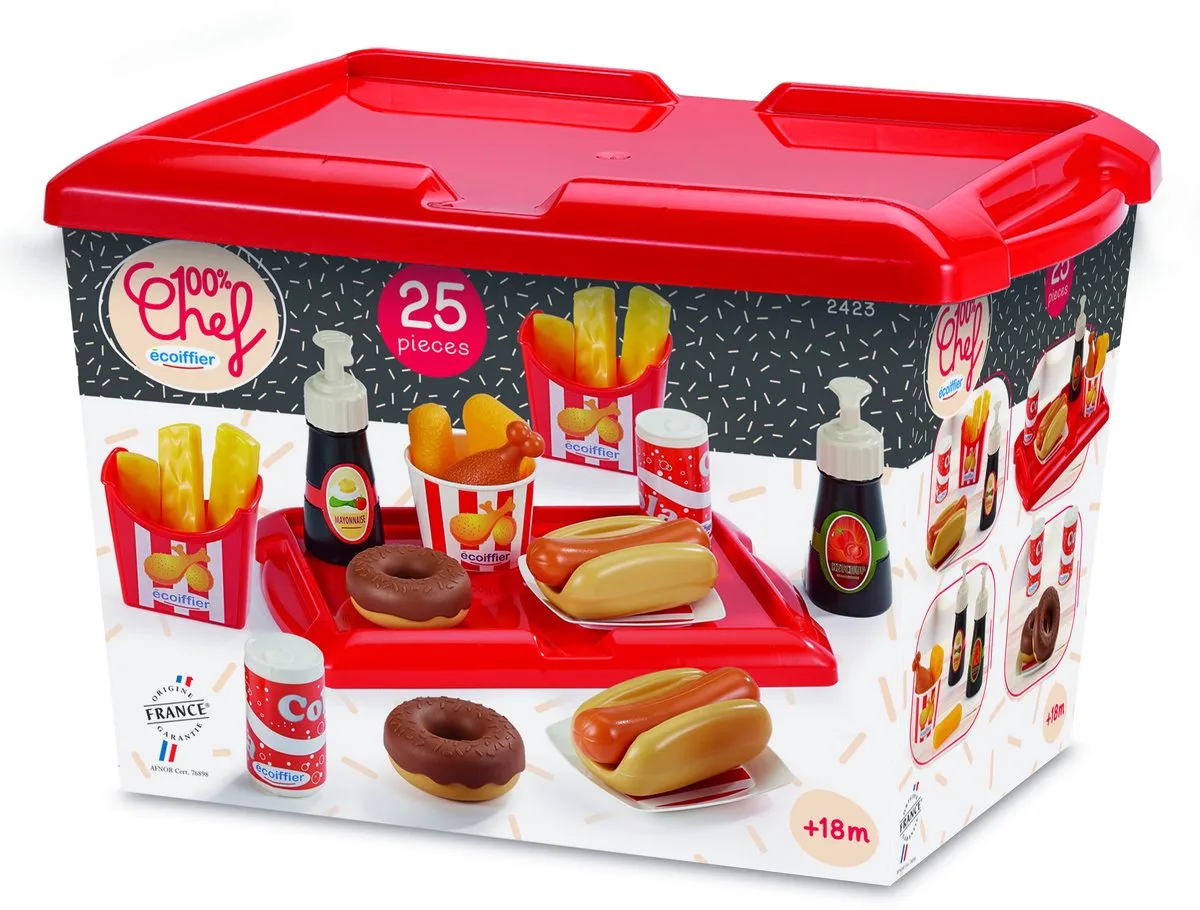 Ecoiffier 100% Chef Hot Dog Set - 25dlg. von Écoiffier in Mehrfarbig – Produktfoto