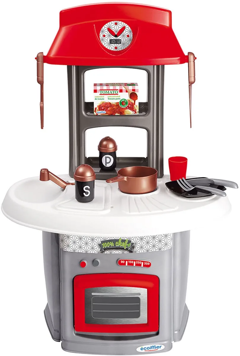 Italian kitchen von Écoiffier in Grau, Rot – Produktfoto