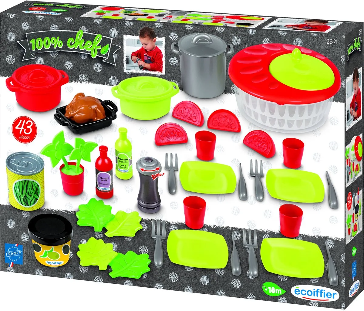 Ecoiffier 100% Chef Keukenset, 43dlg. von Écoiffier in Mehrfarbig – Produktfoto