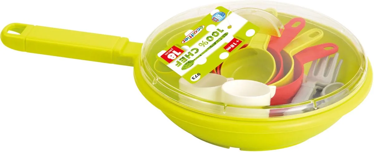 Ecoiffier 100% Chef Pan met Servies van Écoiffier in Meerkleurig – productfoto