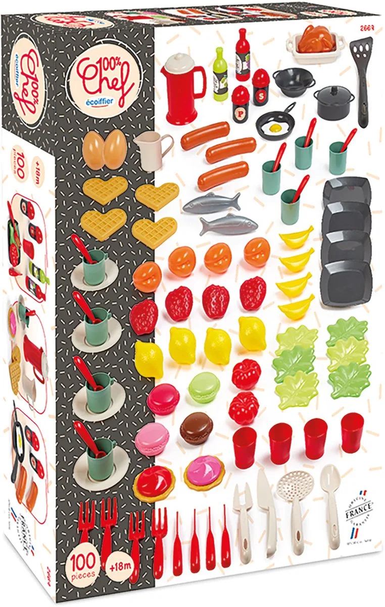 Ecoiffier 100 Accessoires Pour Dinette de Écoiffier en Multicolore – photo du produit
