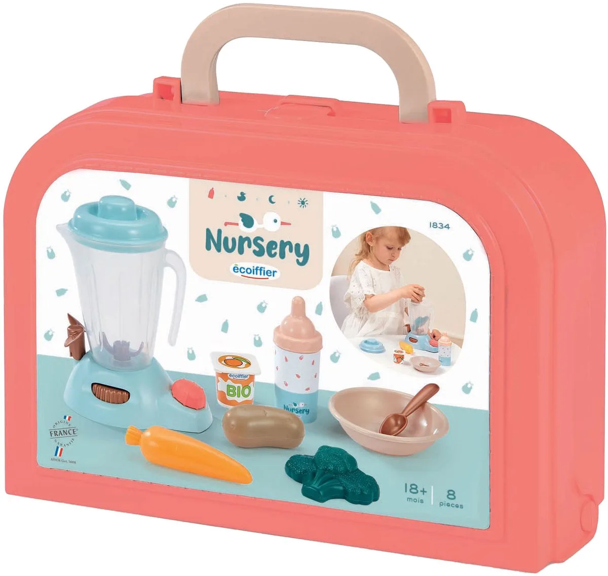 Nursery Verzorging - Baby's Voedingsset in Koffer - 8dlg. von Écoiffier in Mehrfarbig – Produktfoto