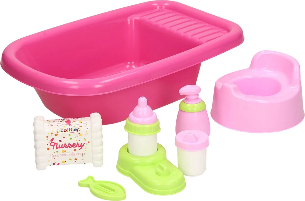Badewanne fr Puppen mZubehr 32cm von Écoiffier in Blauw. oranje – Produktfoto