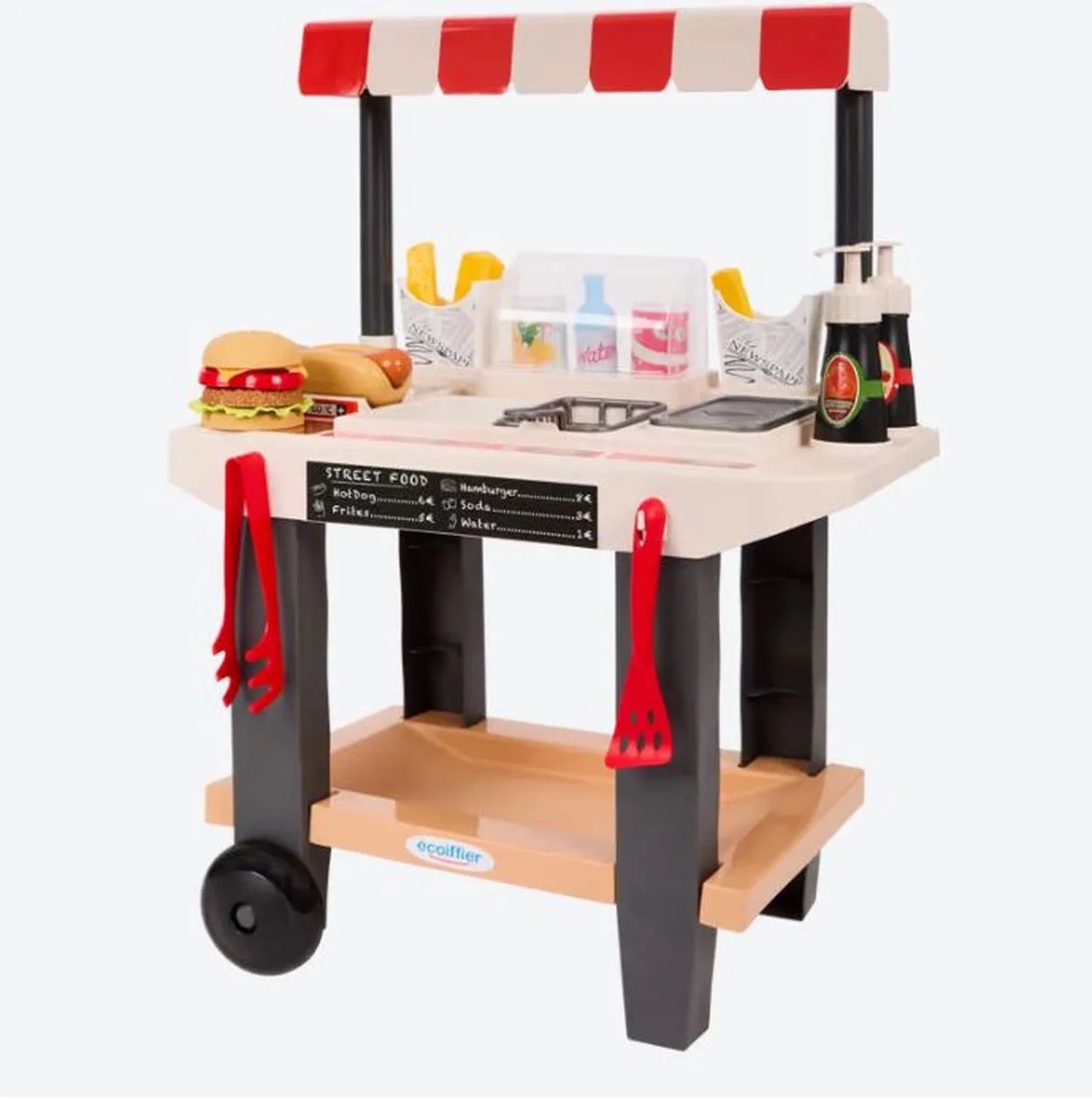 Pro cook streetfoodkraam speelset - Kinder speelkeuken - sinterklaascadeau från Écoiffier i Vit – produktbild