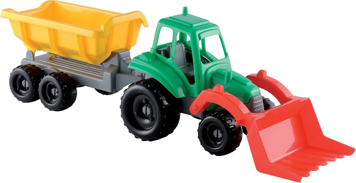 Tractor met Aanhangwagen van Écoiffier in Groen – productfoto