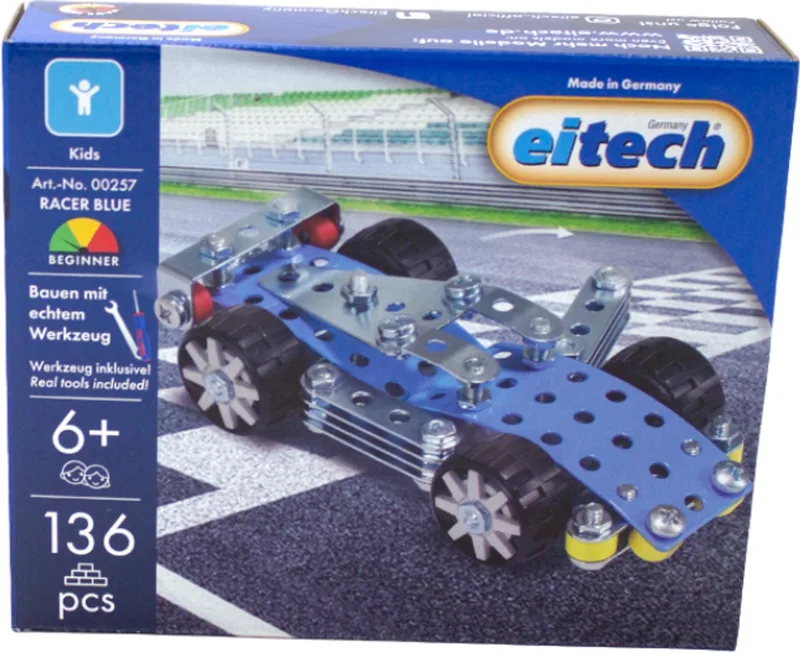 Bouwdoos – DTM Racer Blauw – 136-delig – Metalen Bouwpakket met Gereedschap – Constructiespeelgoed – Vanaf 6 Jaar fra Eitech i DTM Racer Blauw – 136-delig – produktbillede