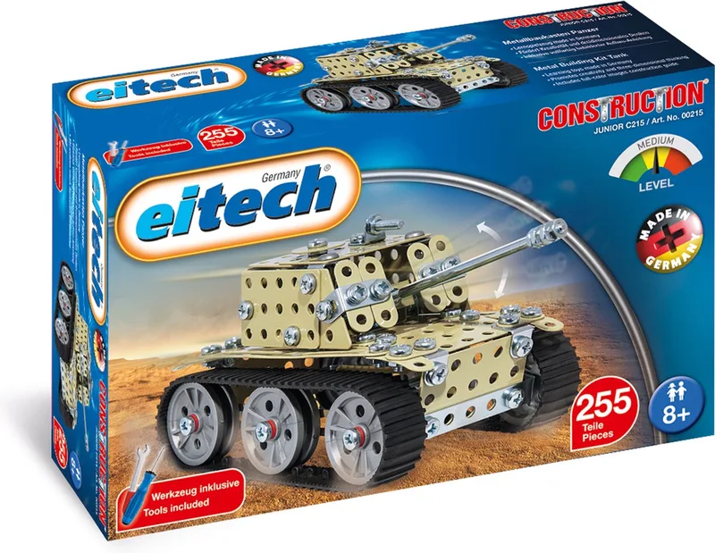 Bouwdoos – Tank – 255-delig – Metalen Bouwpakket met Gereedschap – Constructiespeelgoed – Vanaf 8 Jaar by Eitech in Tank – 255-delig – product photo