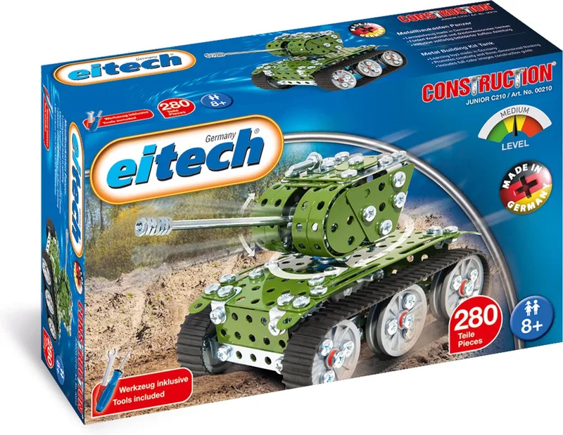 Bouwdoos – Tank – 280-delig – Metalen Bouwpakket met Gereedschap – Constructiespeelgoed – Vanaf 8 Jaar by Eitech in Tank – 280-delig – product photo