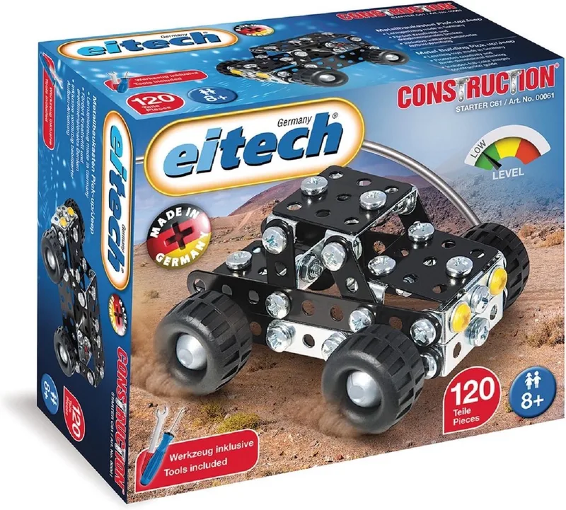 Constructieset Pick-up / Jeep Staal 122-delig de Eitech en Zwart – photo du produit