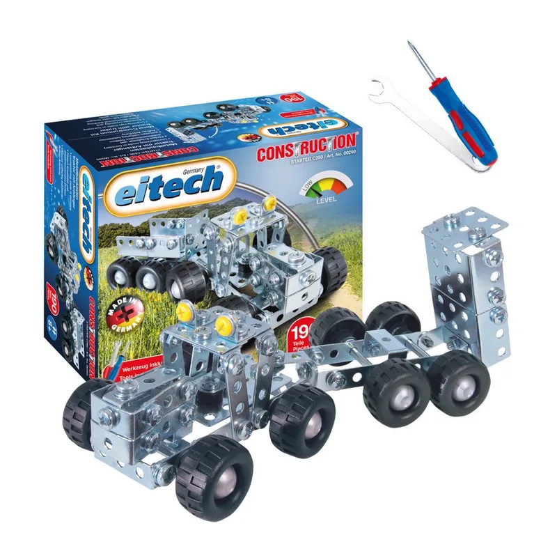 eitech Kleiner Traktor mit Anhänger 00260 Metallbaukasten, (Konstruktionsspielzeug, 190 St., Bausatz), Stabilbaukasten, Made in Germany fra Eitech – produktbillede