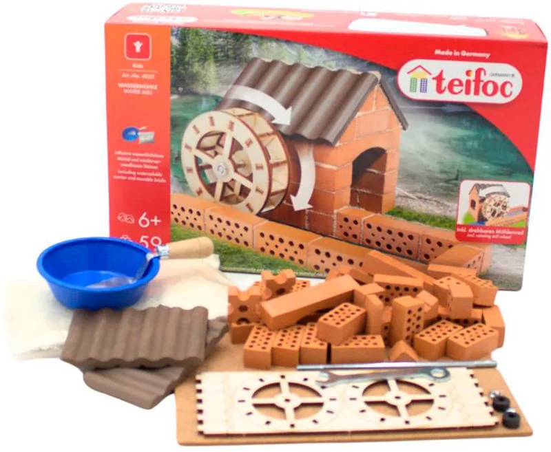 Teifoc Wassermühle Steinbaukasten, (60 St) by Eitech in Bunt – product photo