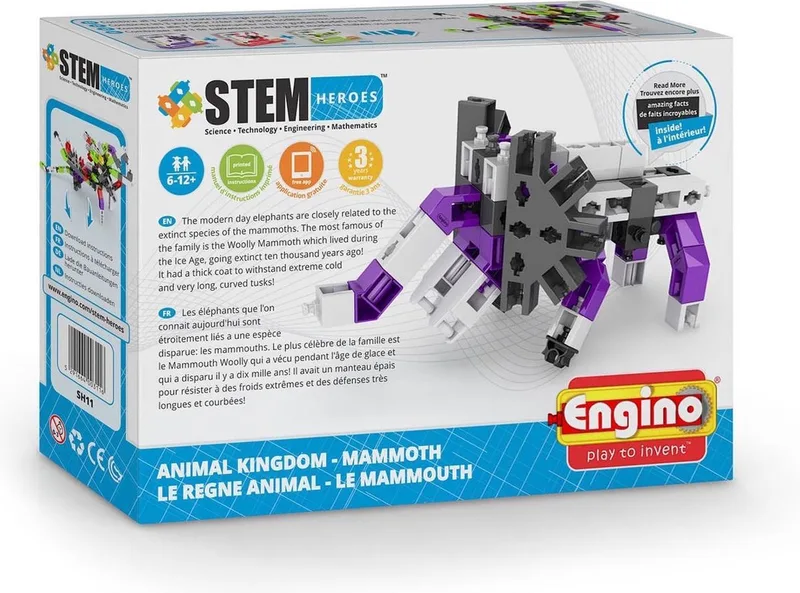 Bouwpakket Stem Heroes Mammoth 53-delig by Engino in Purple – product photo