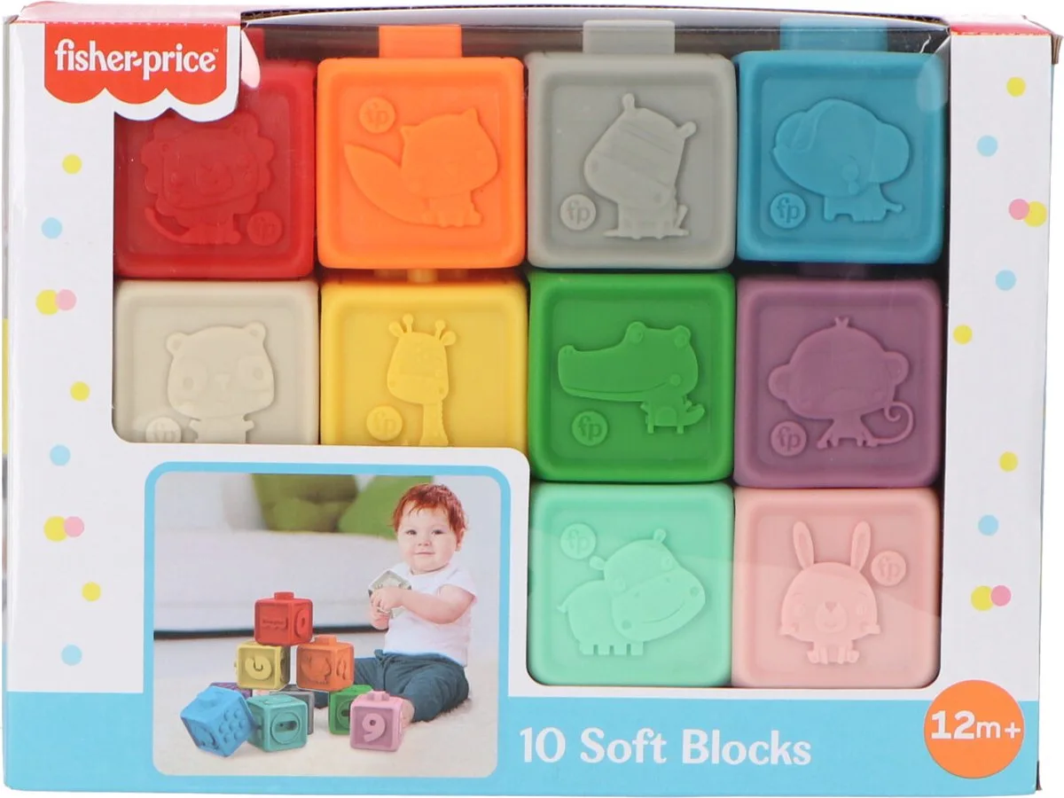 Baby 10 Zachte Blokken Baby's First Blocks från Fisher-Price i Flerfärgad – produktbild