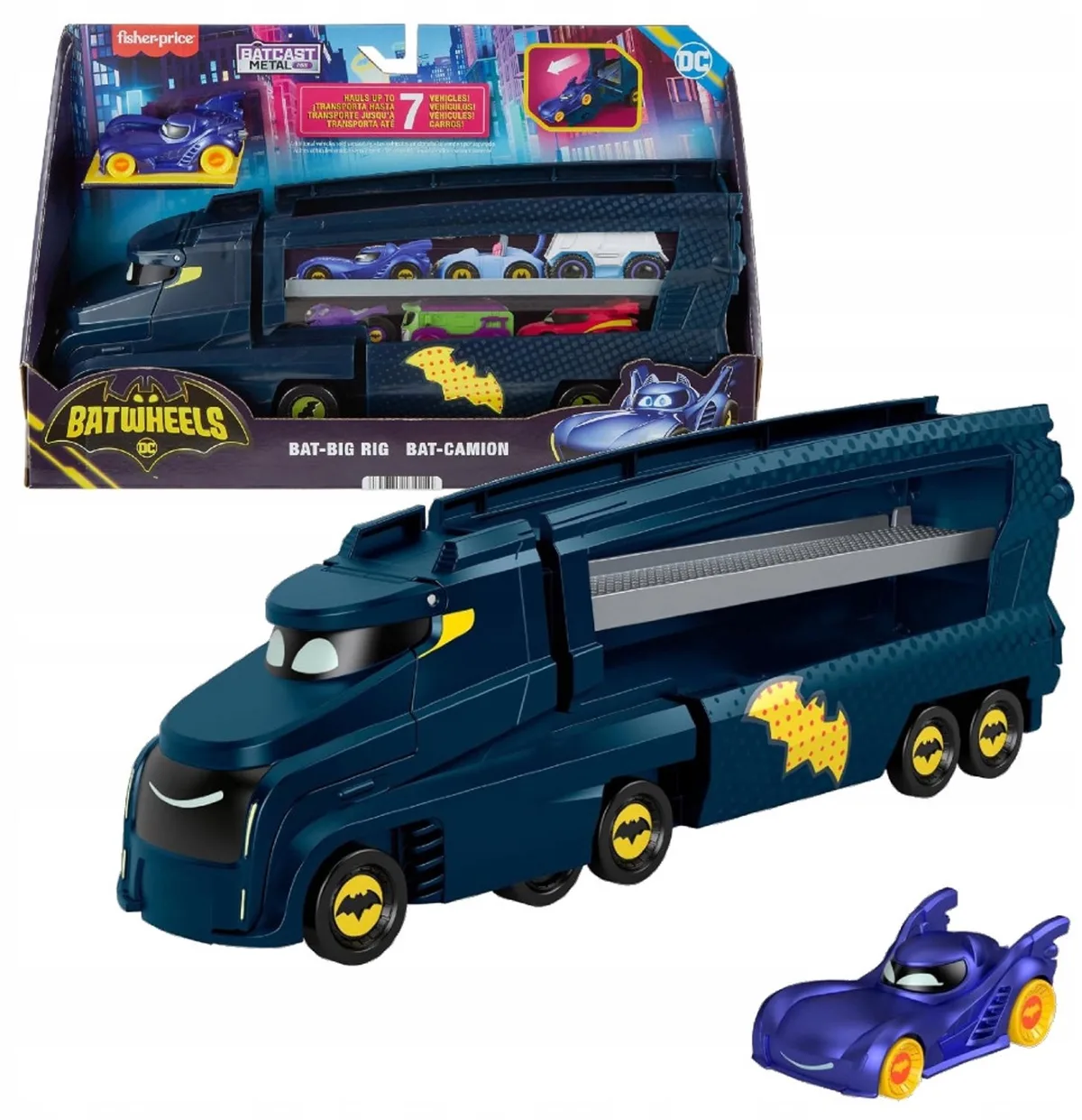 Carrier Vrachtwagen Mattel Batwheels Big Big Bam från Fisher-Price i Flerfärgad – produktbild