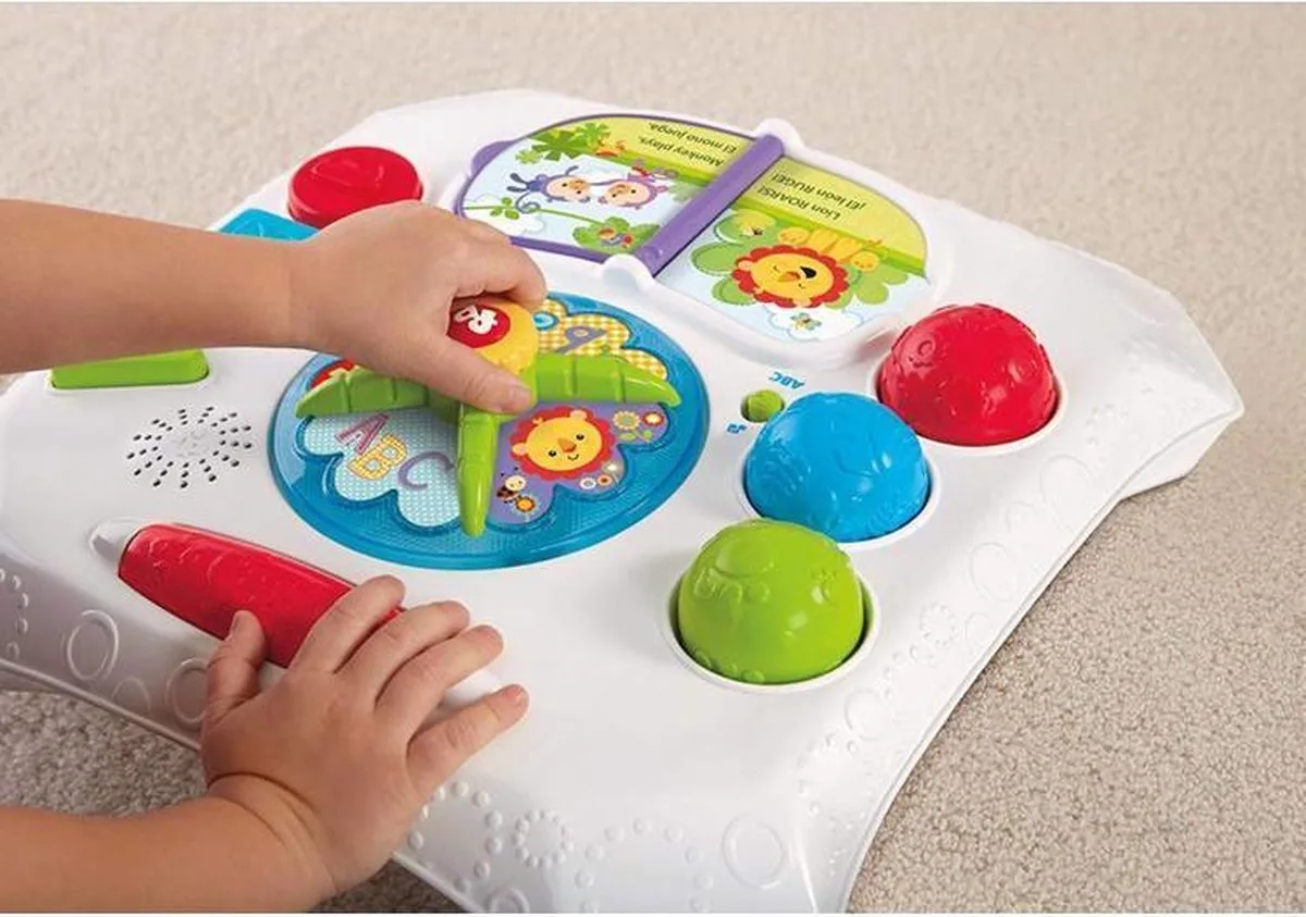 Dierenvrienden Leertafel leer het ritme van Engels of Spaans by Fisher-Price in White – product photo