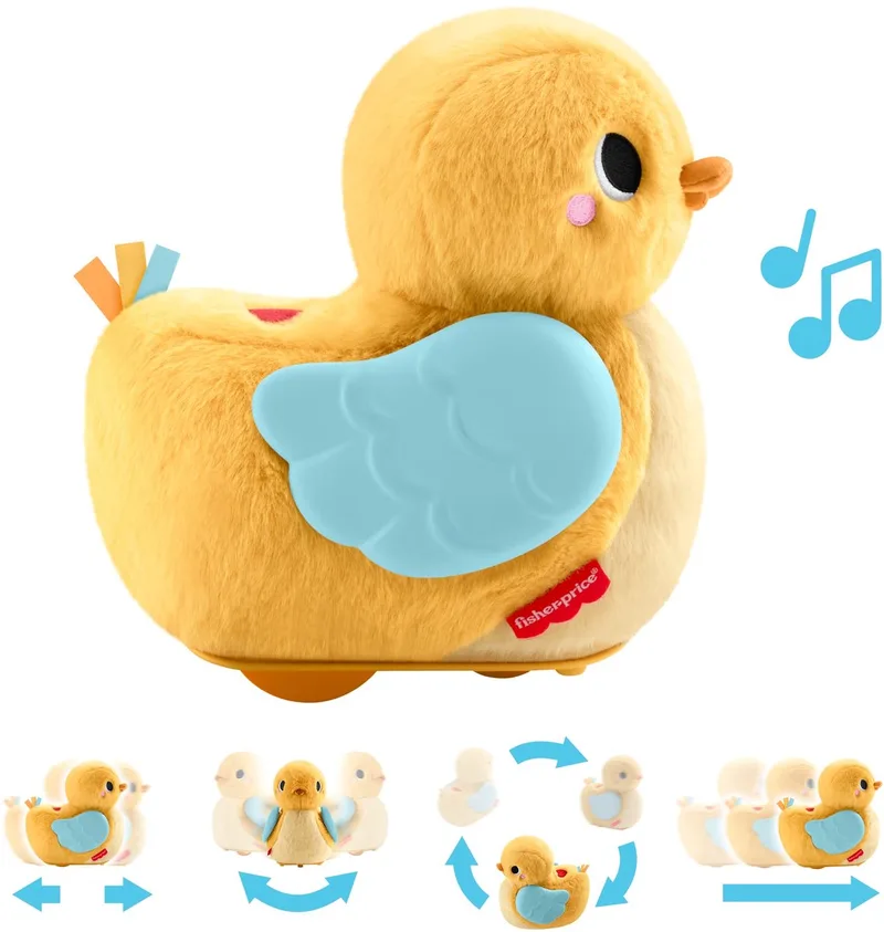 Plüschfigur 4-in-1 Knuddel- und Krabbel-Ente von Fisher-Price in Gelb – Produktfoto