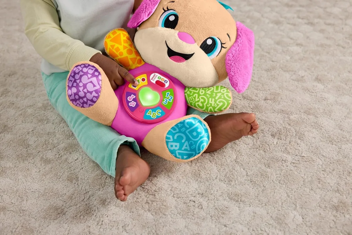 interactieve knuffel puppy zusje JFD36 - roze, 26 cm, vanaf 6 maanden från Fisher-Price – produktbild