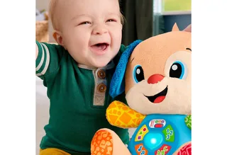 Leerplezier Meegroeispeelgoed Puppy - Muzikale Knuffel von Fisher-Price in Blau – Produktfoto 4 von 5