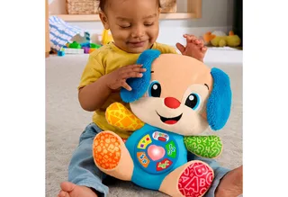 Leerplezier Meegroeispeelgoed Puppy - Muzikale Knuffel von Fisher-Price in Blau – Produktfoto 5 von 5