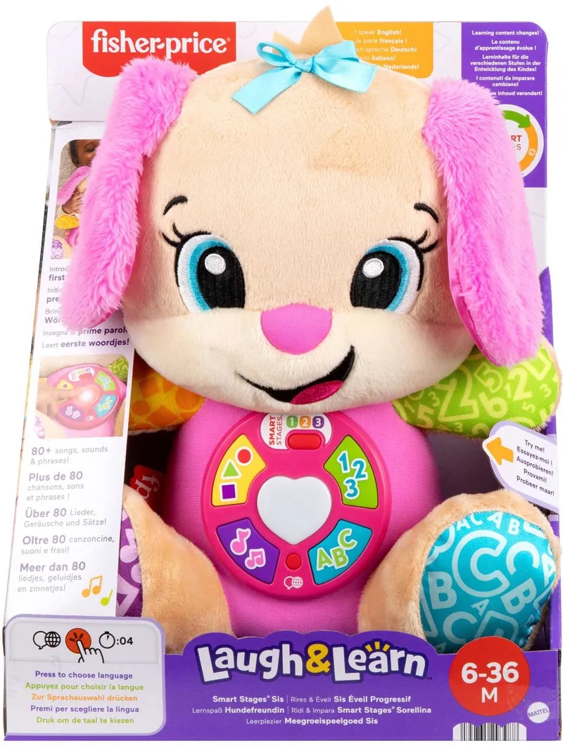 Leerplezier Meegroeispeelgoed Zusje - Muzikale Knuffel by Fisher-Price in Pink – product photo