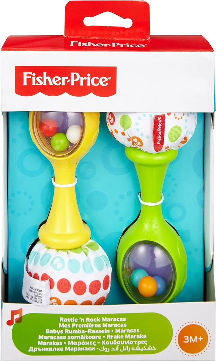 Rumba rammelaars met stoffen uiteinden, babyspeelgoed vanaf 3 maanden oud by Fisher-Price in Multicolour – product photo