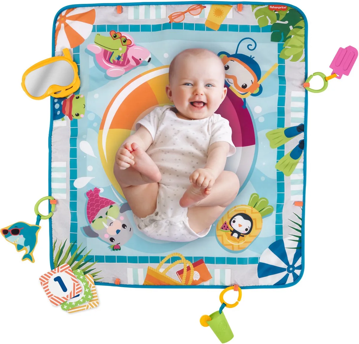 Speelmat met zwembadthema - Activiteitenmat von Fisher-Price in Mehrfarbig – Produktfoto