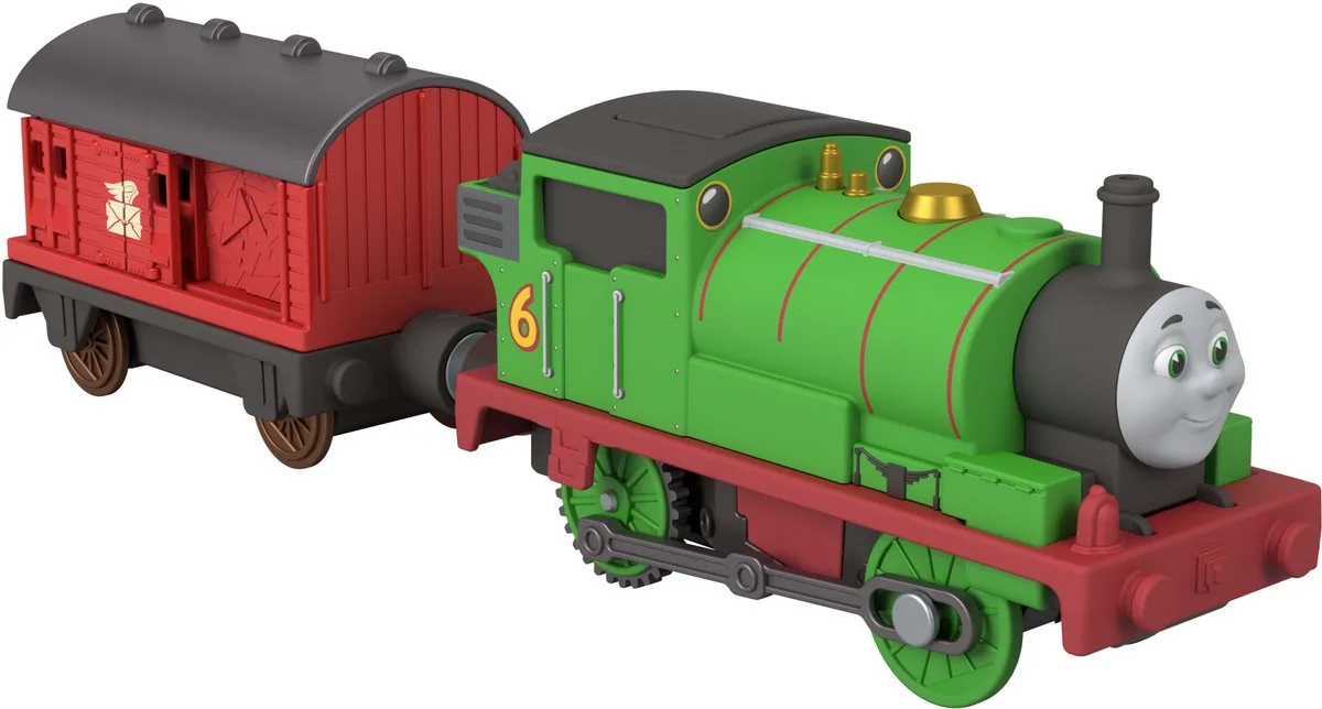 Thomas & Friends Motorized Percy Engine by Fisher-Price in Green, Red – product photo