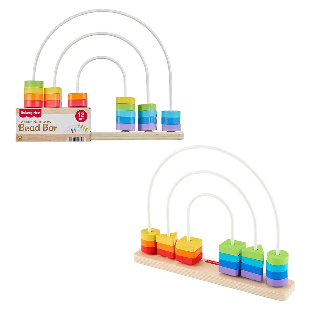 Jouet éducatif Wooden Rainbow Bead Bar de Fisher-Price – photo du produit