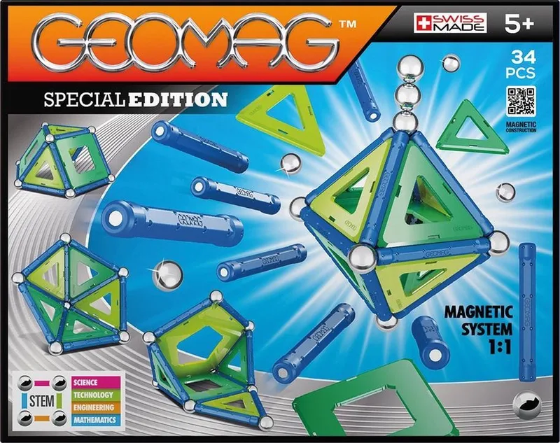 Bouwpakket Cold Junior Neodymium 34-delig by Geomag in Lichtgroen – product photo