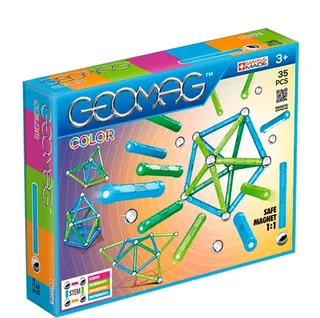Bouwset Kleur Blauw & Groen - 35 stuks fra Geomag – produktbillede 1 af 2